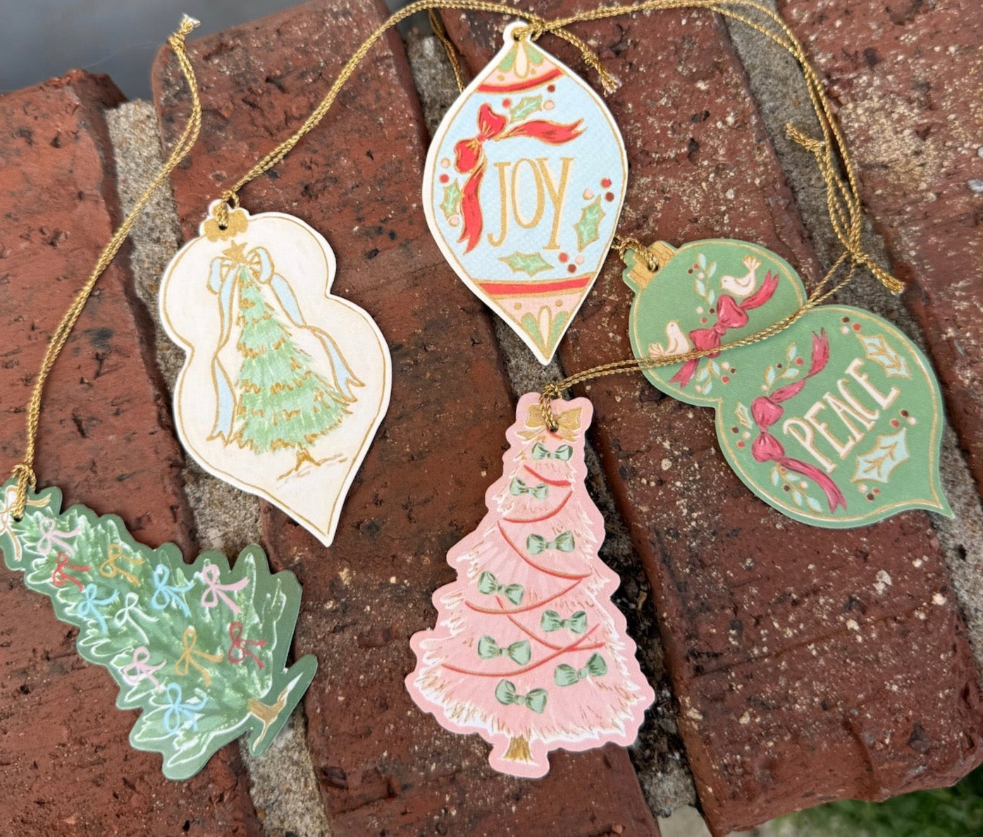 Single Holiday Gift Tag - Trees and Ornaments
