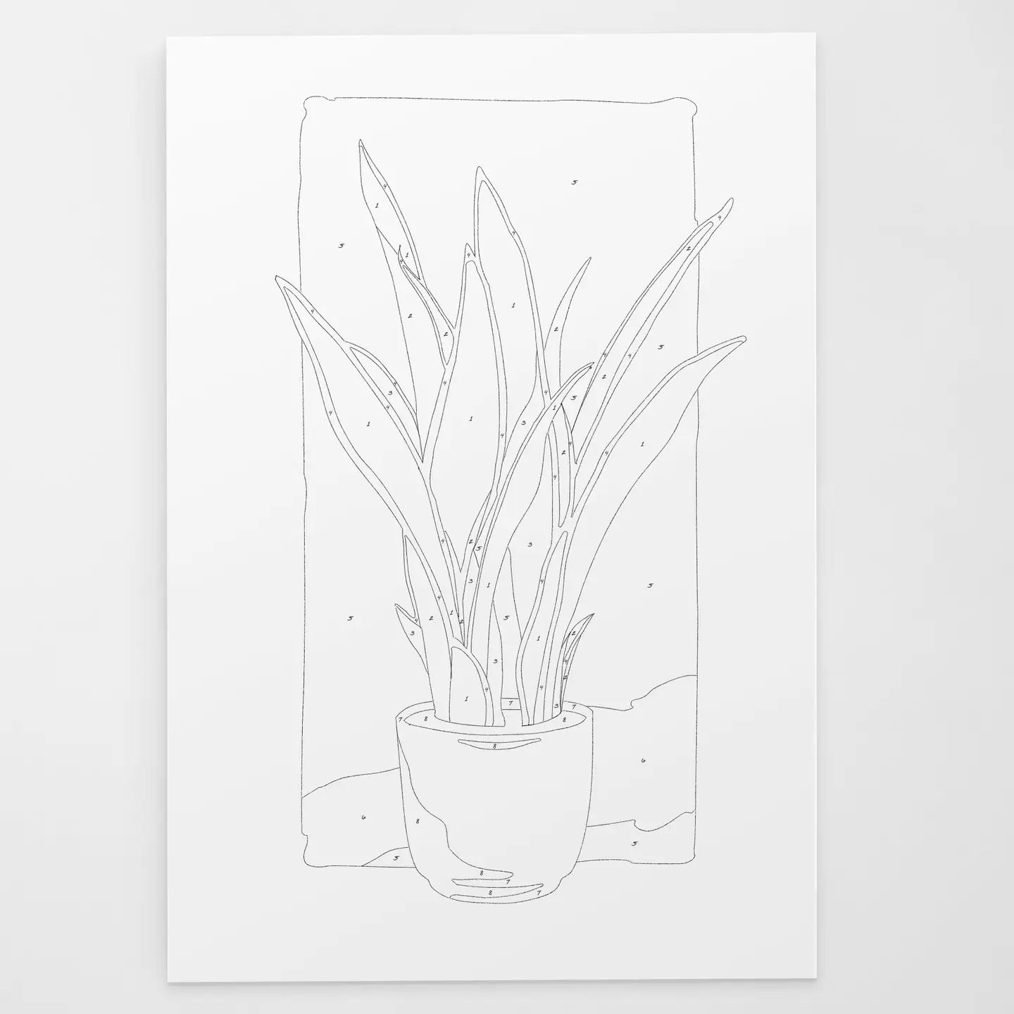 Snake Plant Modern Paint by Numbers Kit