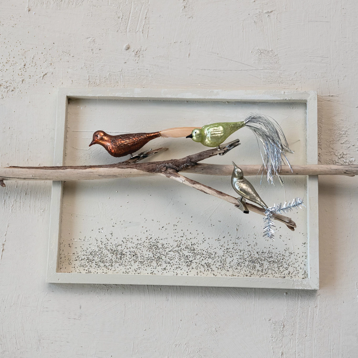 Mercury Glass Bird Clip Ornament Assorted