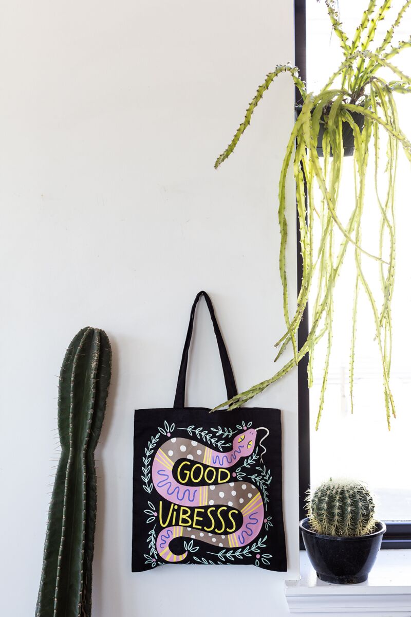 Good Vibesss Snake Tote Bag