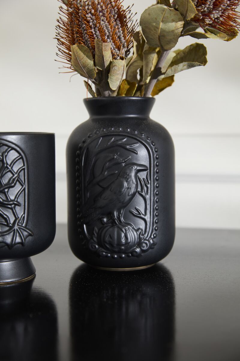 Black Magic Raven Vase