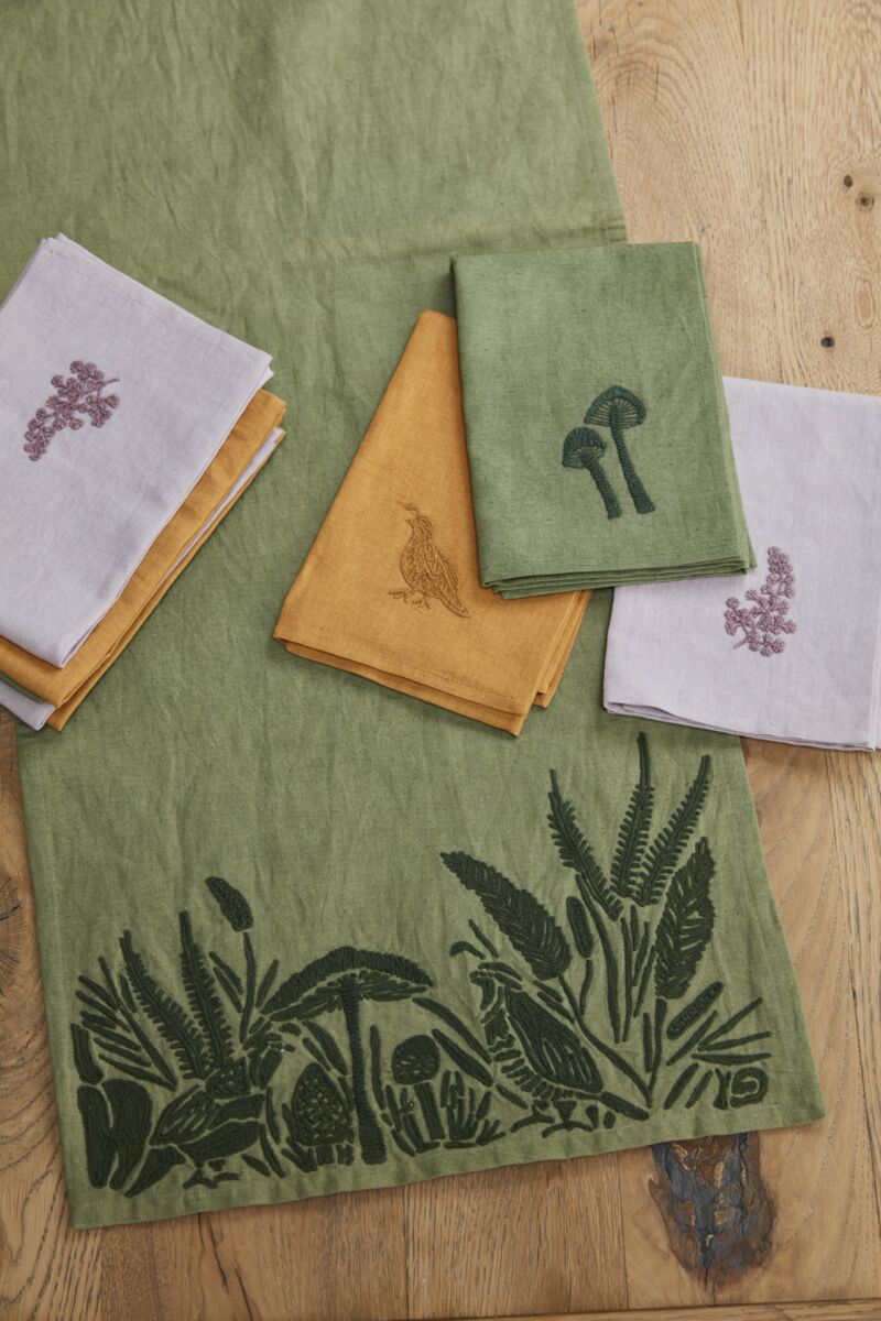 Regale Embroidered Mushroom Napkins