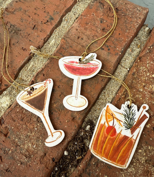 Cocktail Holiday Gift Tags/Ornament