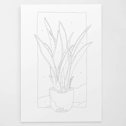 Snake Plant Modern Paint by Numbers Kit