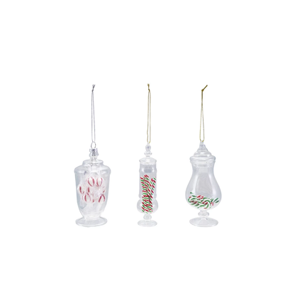 Glass Candy Jar Ornament Assorted