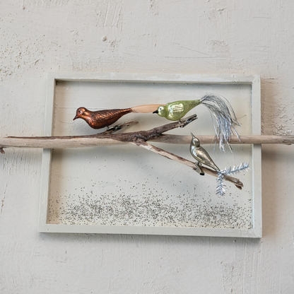 Mercury Glass Bird Clip Ornament Assorted