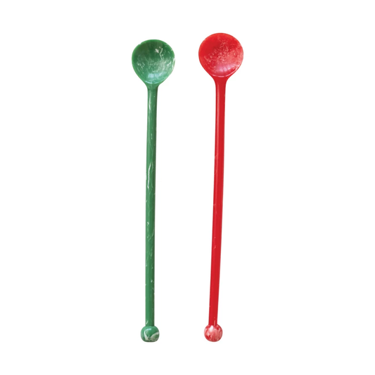 Resin Marbled Cocktail Spoon Green