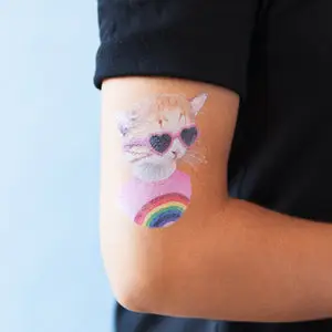 Tattly Temporary Rainbow Kitten Tattoo