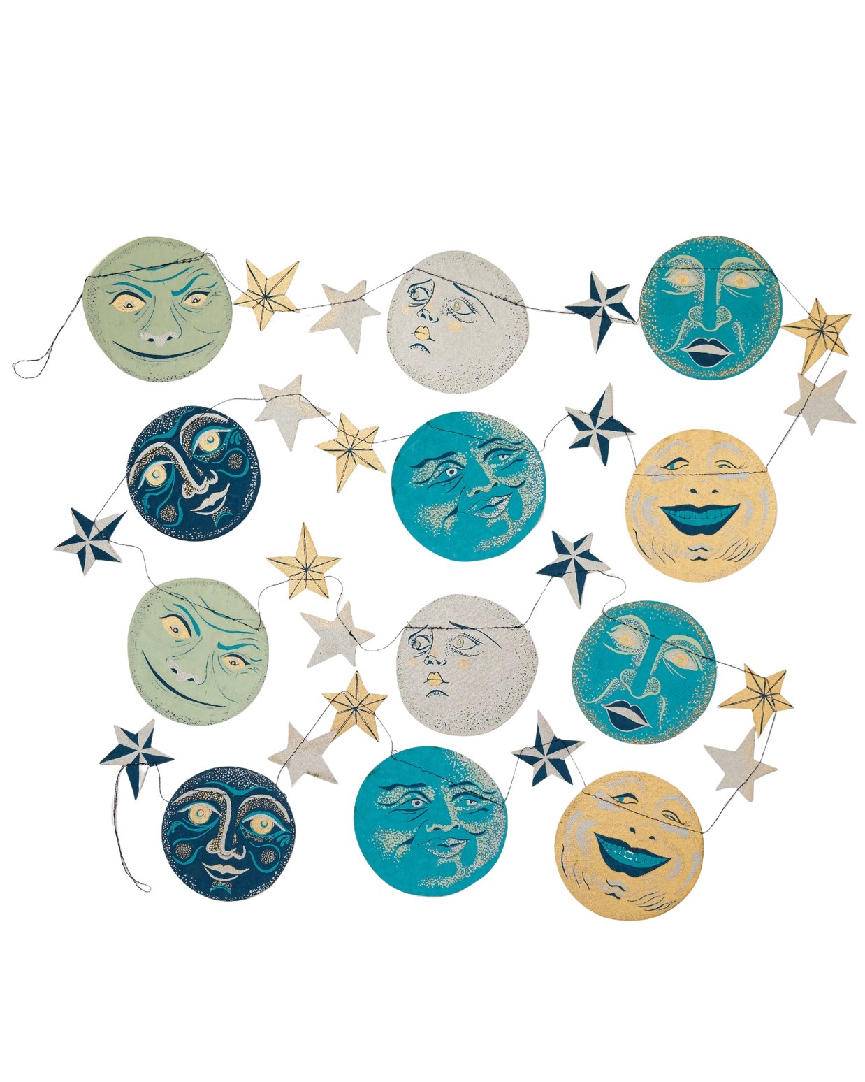 Man in the Moon Sewn Garland