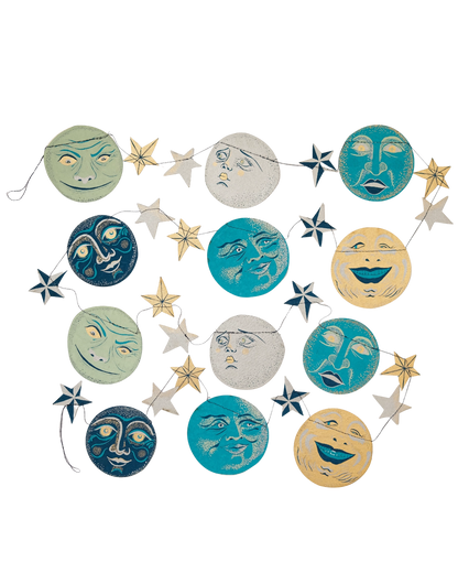 Man in the Moon Sewn Garland