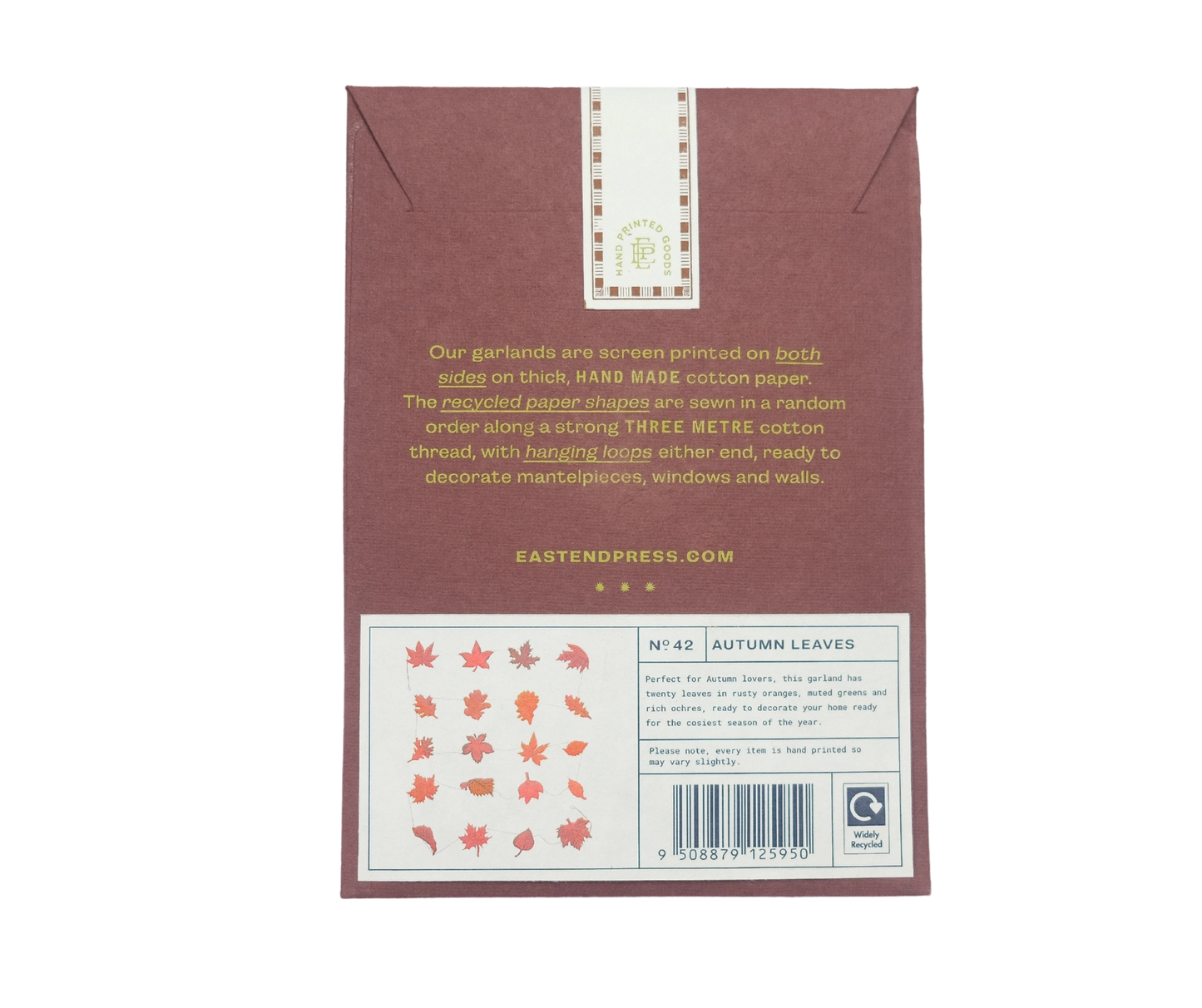 Autumn Leaves Sewn Garland