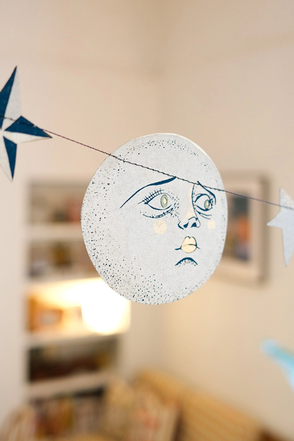 Man in the Moon Sewn Garland