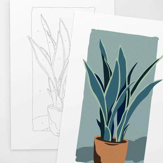 Snake Plant Modern Paint by Numbers Kit