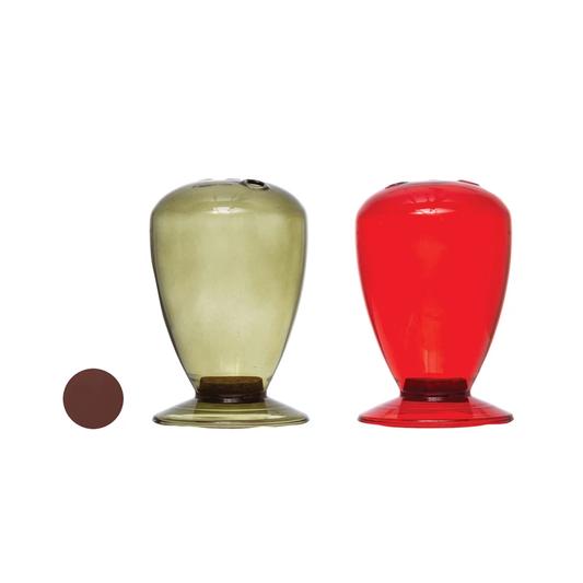 Green Glass Match Holder