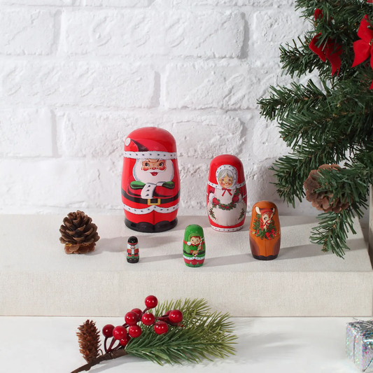 Nesting Dolls Santa and North Pole Friends Set of 5