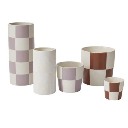 Checkerboard Pot - Terracotta 5 inch