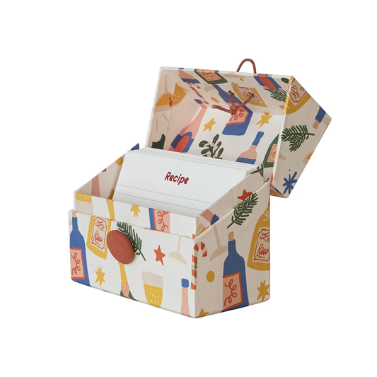Recycled Paper Recipe Box with 36 Recipe Cards