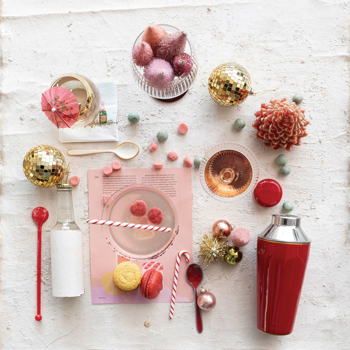 Resin Marbled Cocktail Spoon Green