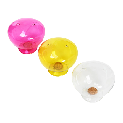 Glass Match Holder Yellow